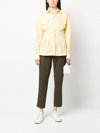 High-Waisted Slim-Fit Trousers