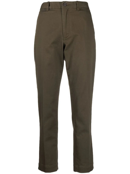 High-Waisted Slim-Fit Trousers