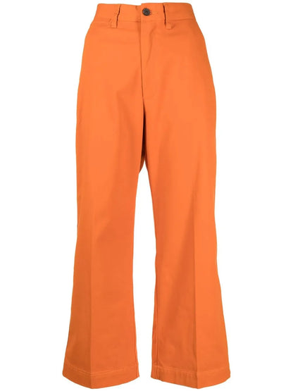 Wide-Leg Cropped Chinos