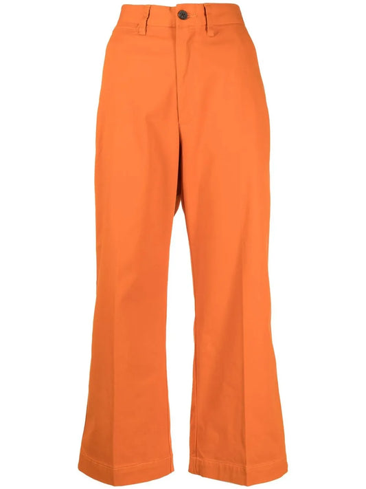 Wide-Leg Cropped Chinos