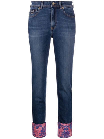 Baroque-Cuff Skinny Jeans