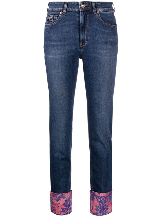 Baroque-Cuff Skinny Jeans