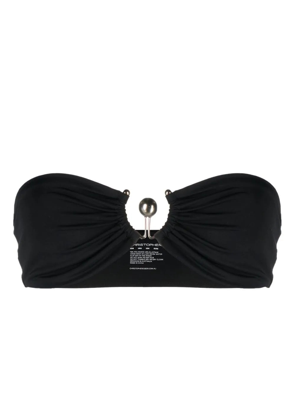 Ring-Detail Bandeau Bikini Top
