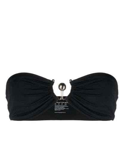 Ring-Detail Bandeau Bikini Top