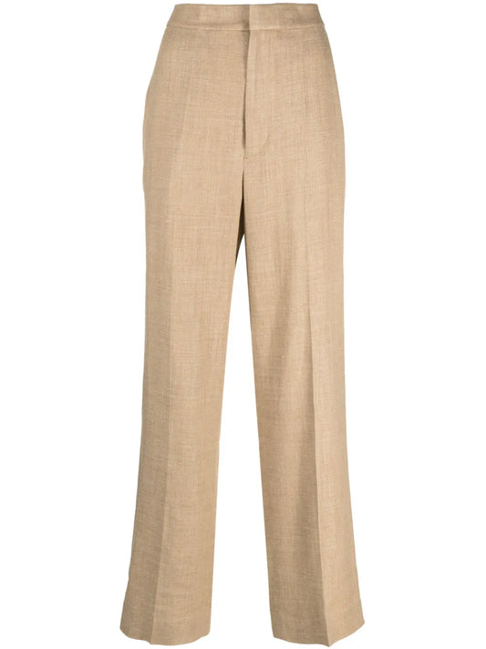 Mid-Rise Straight-Leg Trousers