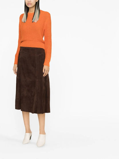 Lambskin High-Waisted Skirt
