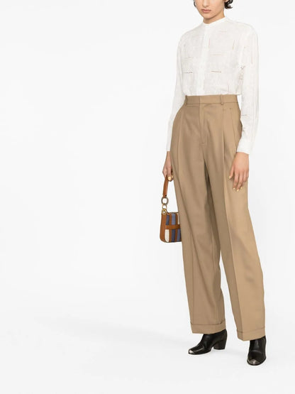 Stretch-Wool Straight-Leg Trousers