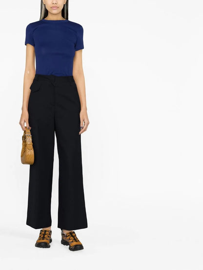 Ribbed Short-Sleeved T-Shirt