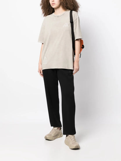 Slogan-Print Stonewashed T-Shirt