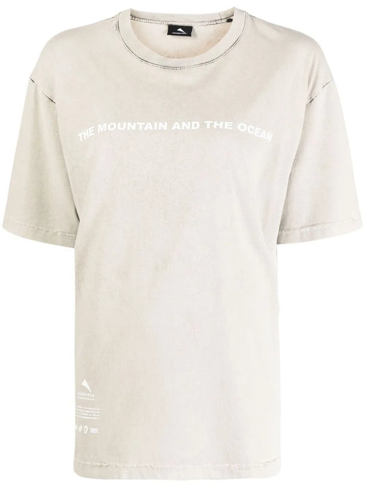 Slogan-Print Stonewashed T-Shirt