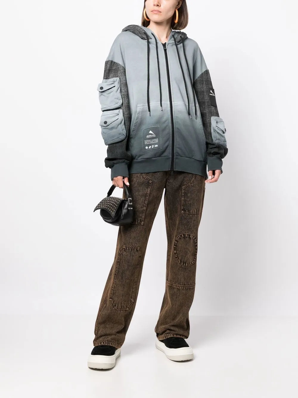 Gradient-Print Zip-Up Hoodie