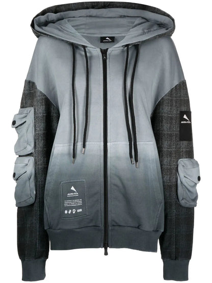Gradient-Print Zip-Up Hoodie