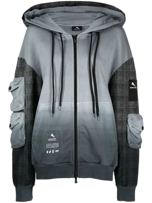 Gradient-Print Zip-Up Hoodie