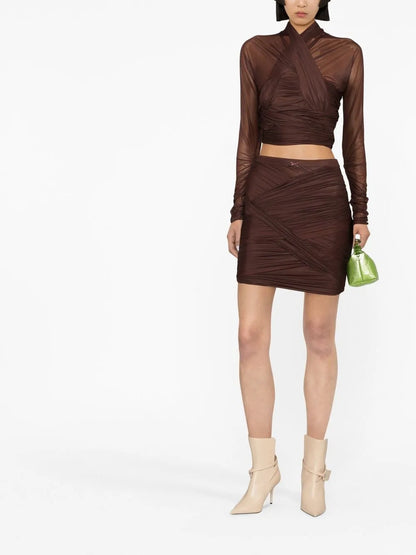 Ruched Draped Crop Top