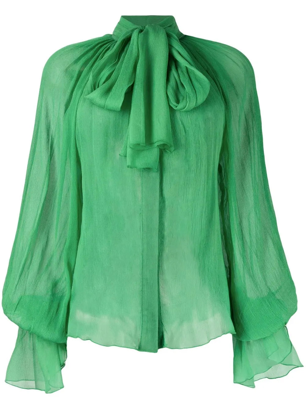 Pussy-Bow Silk Blouse