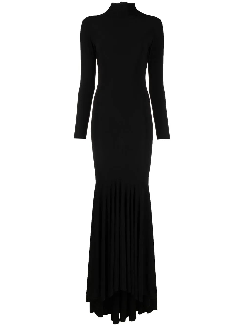 Long-Sleeve Flared Gown