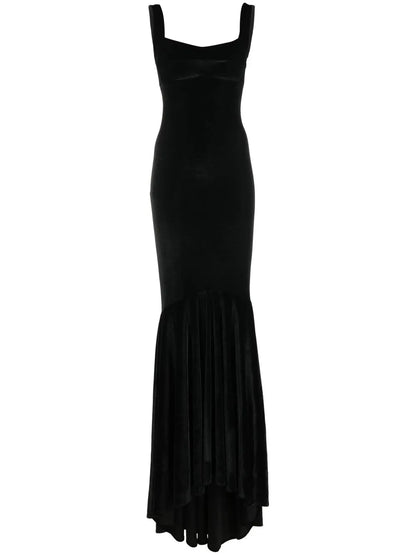Sleeveless Fishtail Velvet Gown