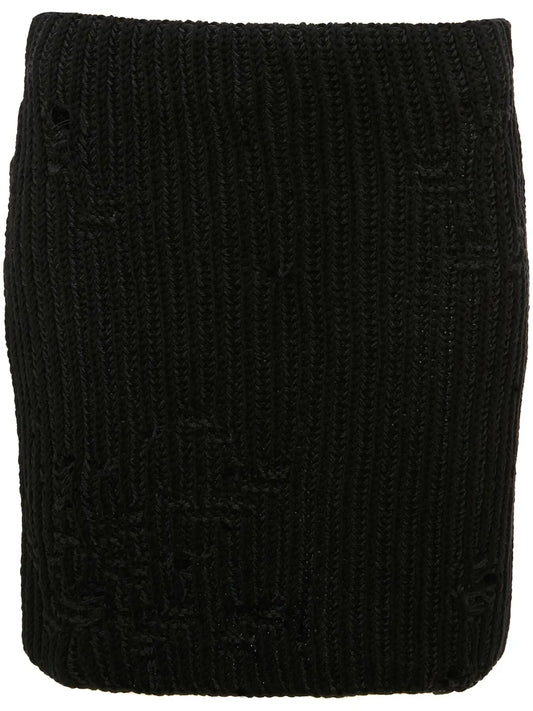 Distressed Knitted Mini Skirt