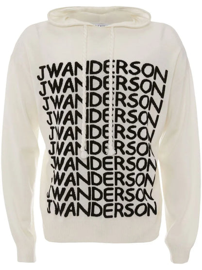 Intarsia-Logo Long-Sleeve Hoodie