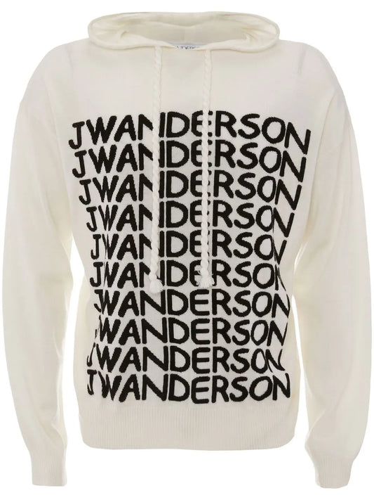 Intarsia-Logo Long-Sleeve Hoodie