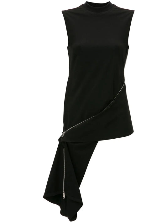Zip-Detail Sleeveless Top