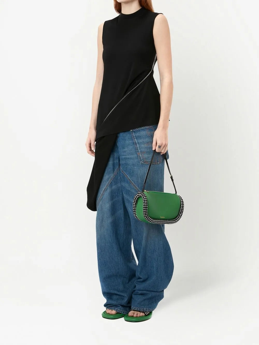 Zip-Detail Sleeveless Top
