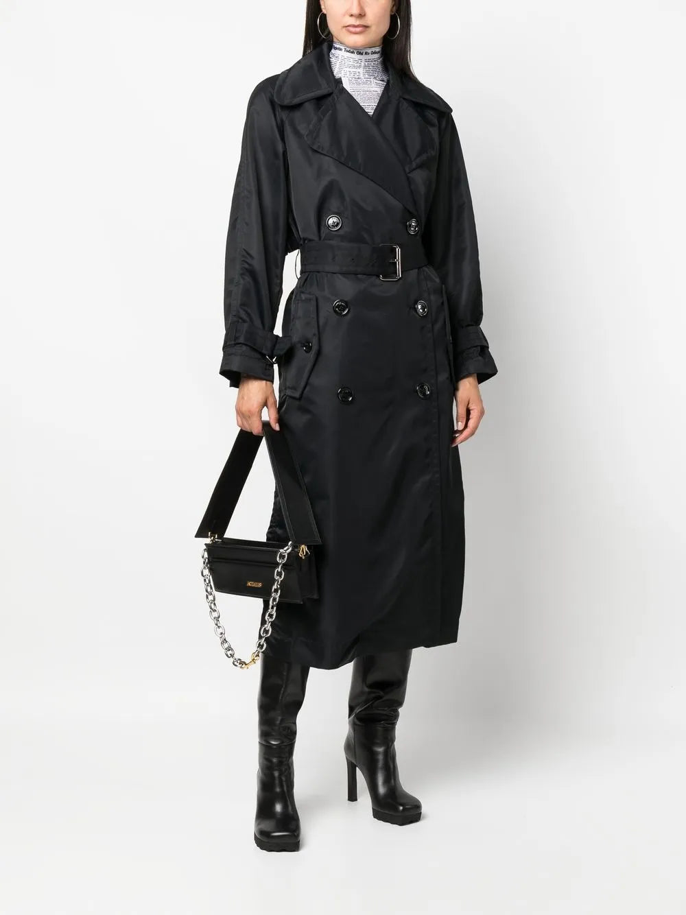 Belted Double-Breasted Trench Coat