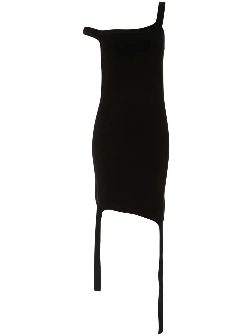 Fine-Knit Asymmetric Mini Dress
