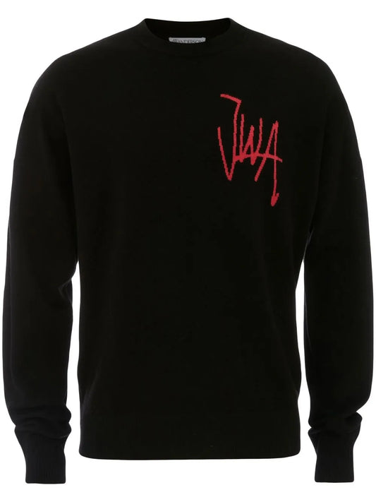 Logo-Intarsia Merino-Wool Jumper
