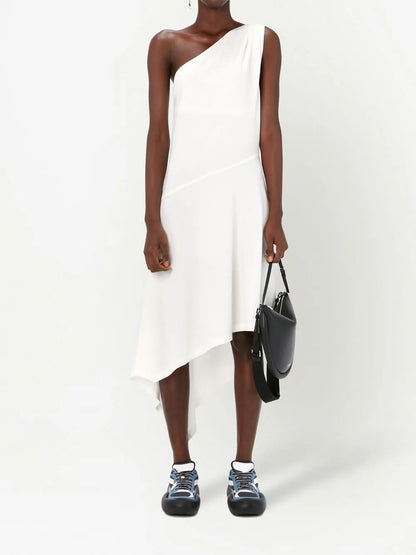 One-Shoulder Asymmetric Midi Dress