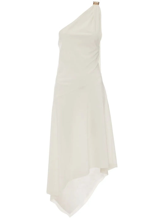 One-Shoulder Asymmetric Midi Dress
