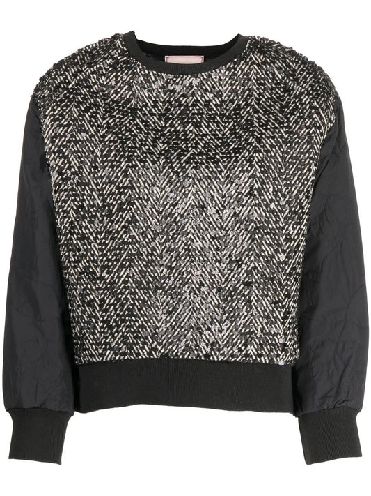 Aleksandr Sequinned Hybrid Sweatshirt