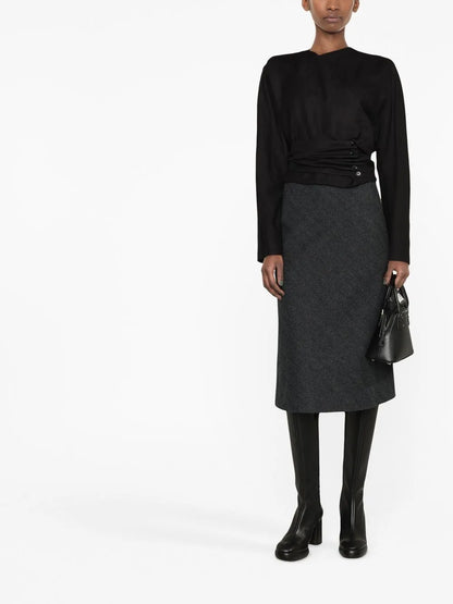 Herringbone A-Line Skirt