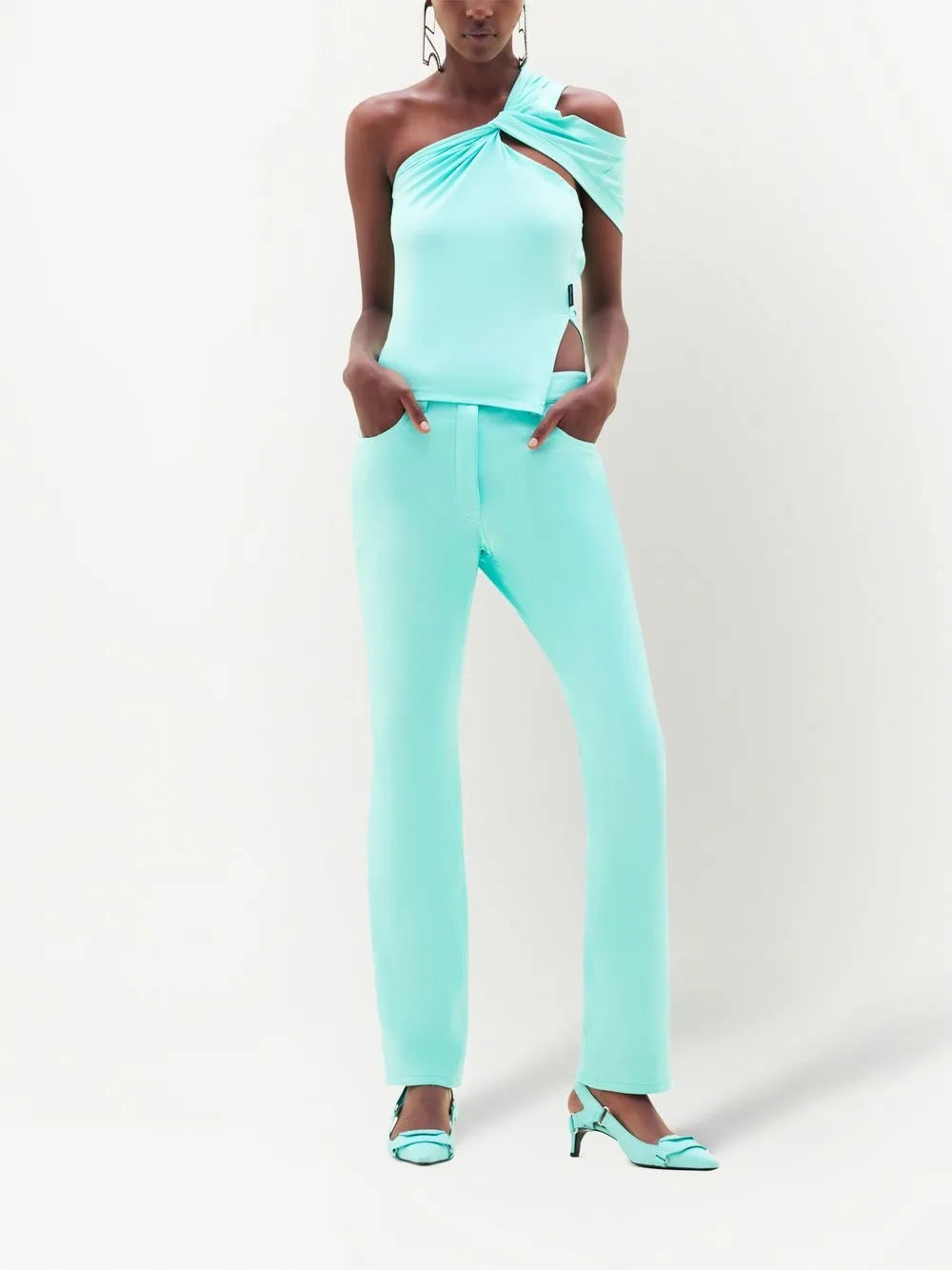 Straight-Leg Vinyl Trousers