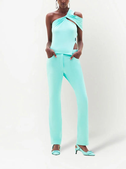 Straight-Leg Vinyl Trousers