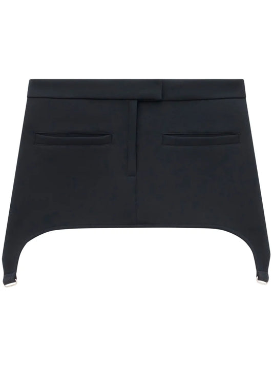 Twill Suspenders Mini Skirt