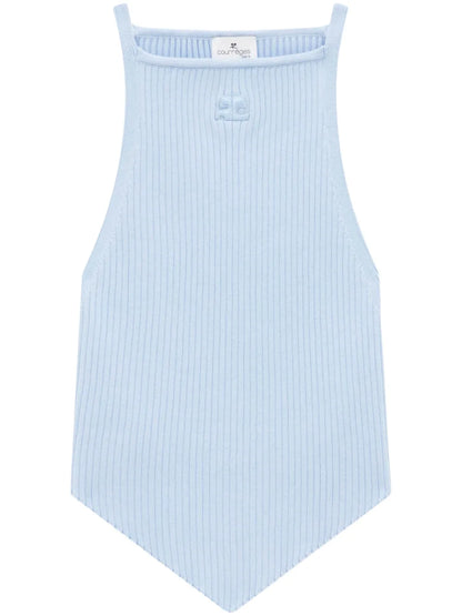 Pointy Rib-Knit Tank Top