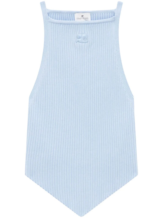 Pointy Rib-Knit Tank Top