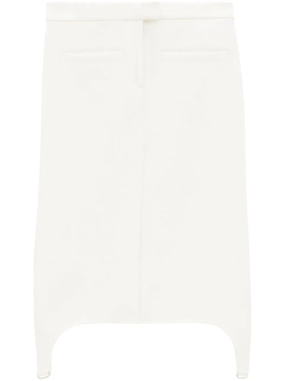 Twill Suspenders Midi Skirt