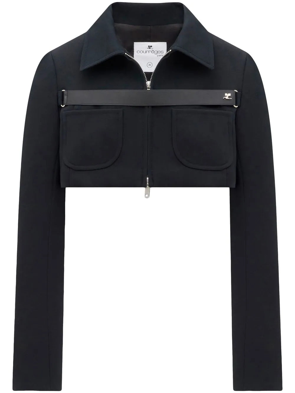 Strap-Detail Cropped Jacket