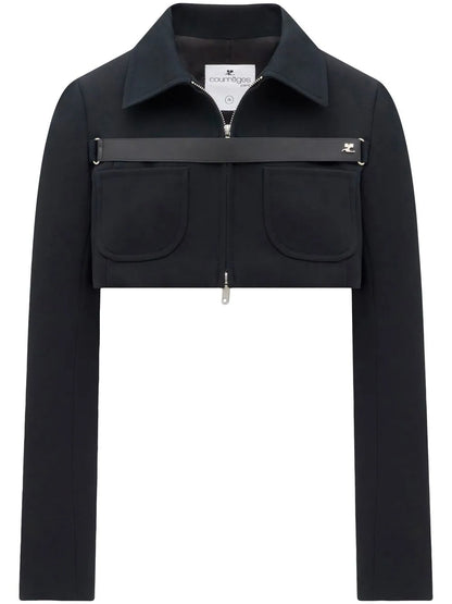 Strap-Detail Cropped Jacket