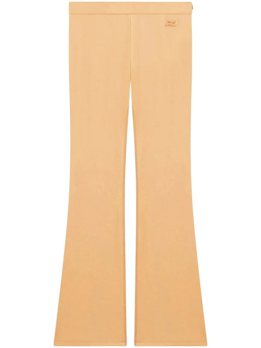 Embroidered Logo Flared-Leg Trousers