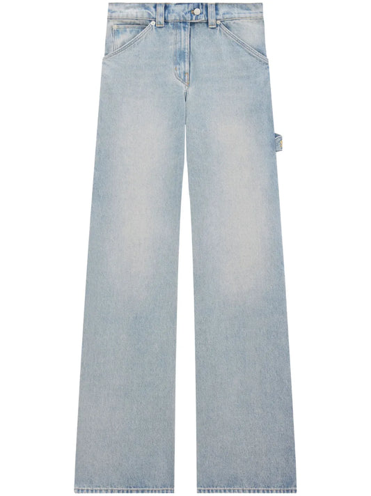 Light-Wash Wide-Leg Jeans
