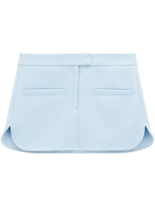 Curved Twill Mini Skirt