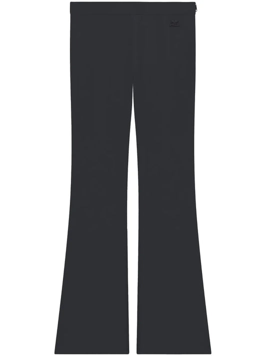 Embroidered Logo Flared-Leg Trousers
