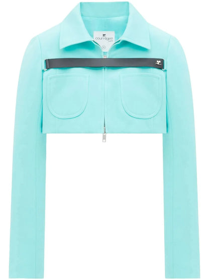 Strap-Detail Cropped Jacket