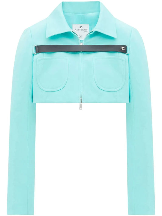Strap-Detail Cropped Jacket