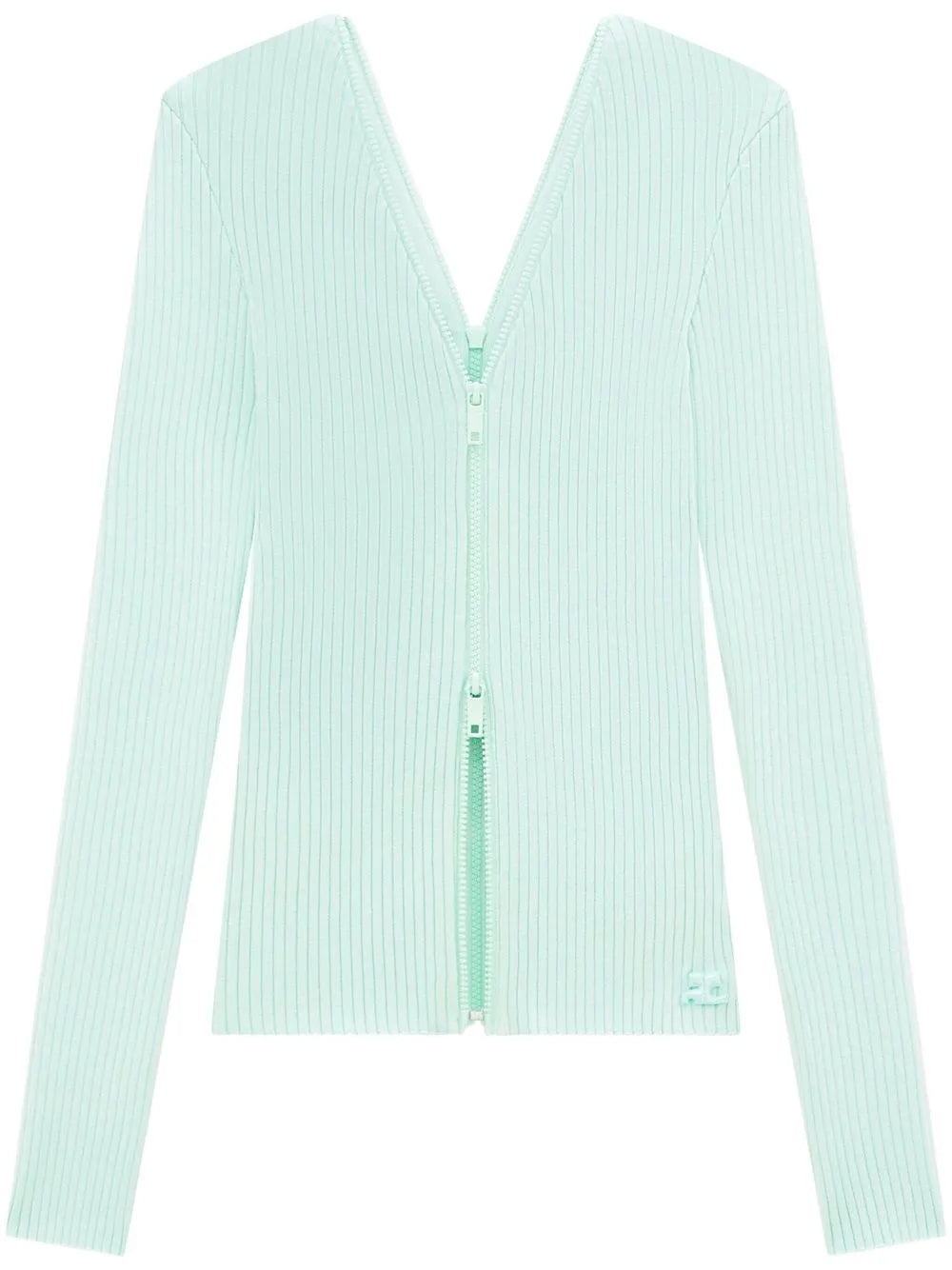 Double Zip-Detail Ribbed Jumper