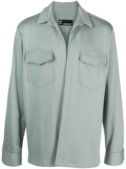 Open-Front Cotton Shirt Jacket