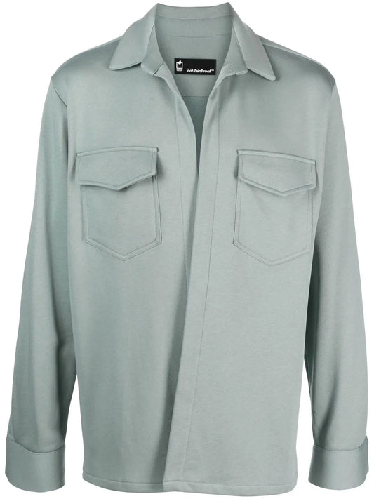 Open-Front Cotton Shirt Jacket